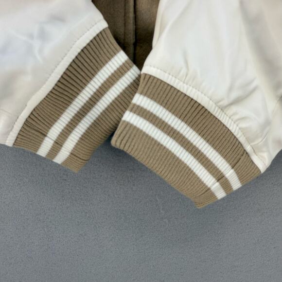 True Religion Jacket Women's XL Tan White True Varsity Jacket Retro 50s 60s NWT - Picture 4 of 11